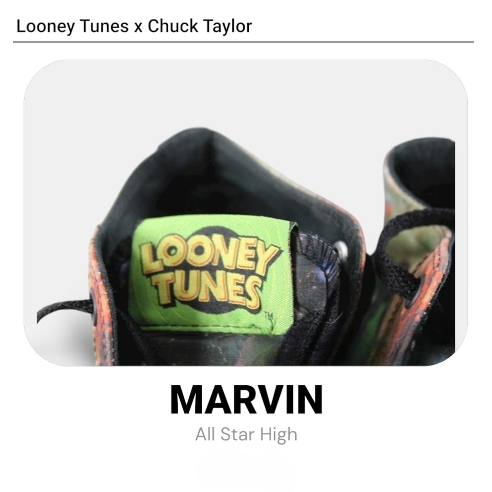 Chuck Taylor x Looney Tunes All Star High Marvin the Martian Sneaker NWOT No Box - Picture 7 of 10